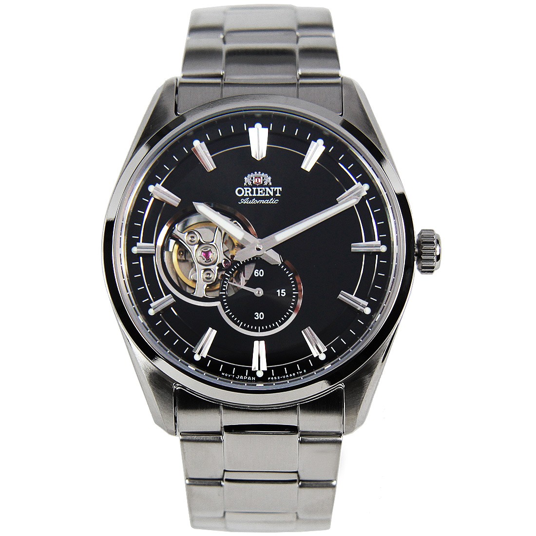 ORIENT SMALL SECONDS OPEN HEART BLACK
