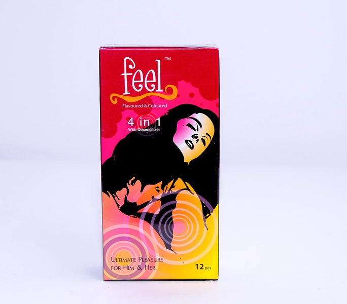 Bao Cao Su Feel 4 in 1 Gân, Gai Kéo Dài Thời Gian Hộp 12 Chiếc