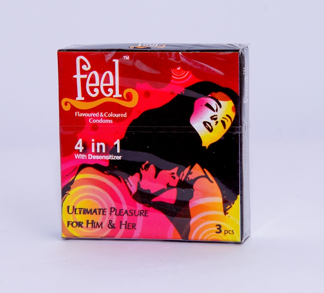Bao Cao Su Feel 4 in 1 Gân, Gai Kéo Dài Thời Gian Hộp 3 Chiếc